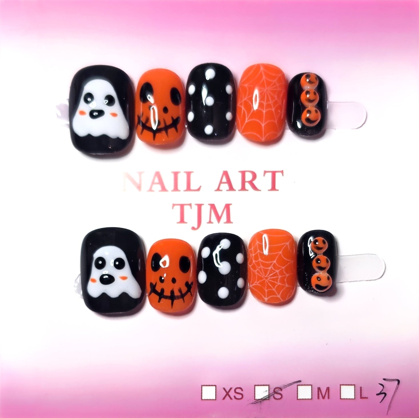 Cute Ghost w/3D pumpkins