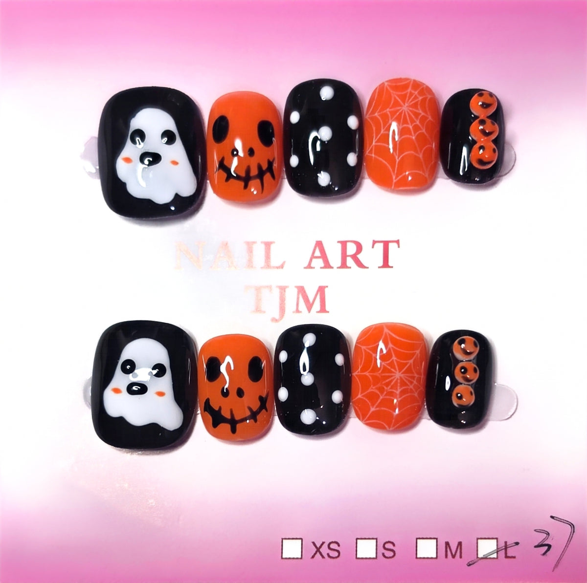 Cute Ghost w/3D pumpkins